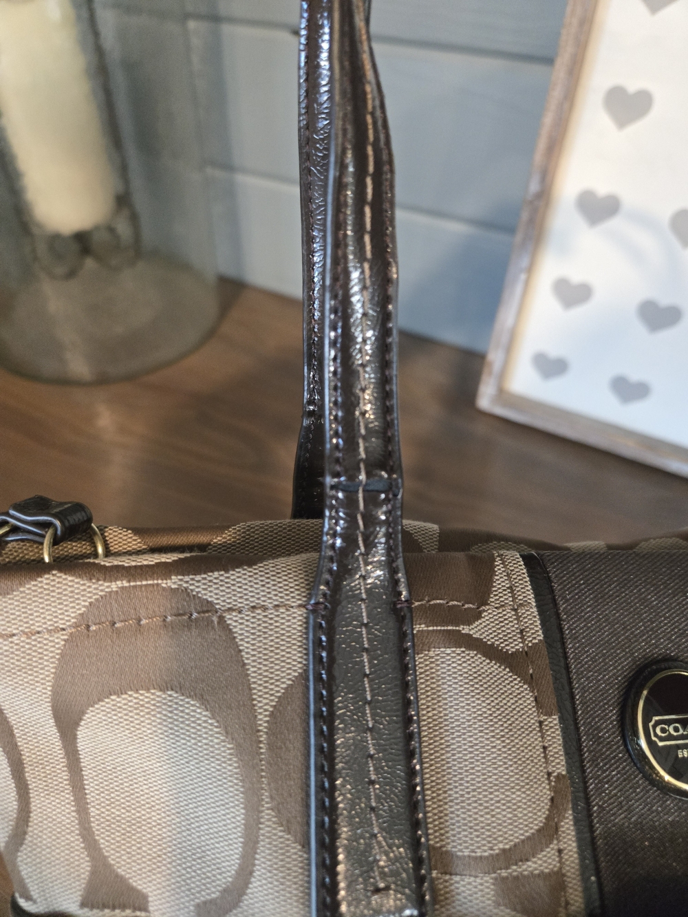 Coach Signature Canvas Tote Bag in Brown - Picture 9 of 12